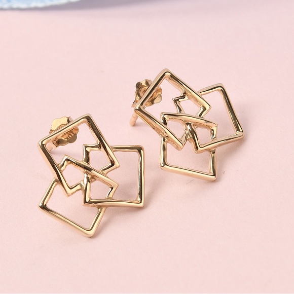LUXORO 10k Yellow Gold Celtic Knot Earrings 2.05 grams - Picture 1 of 6